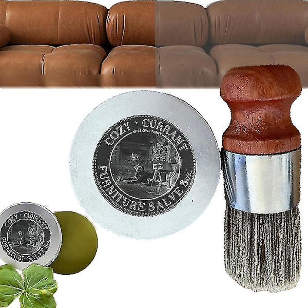 Wise Owl Möbelbalsam för Läder, Läderbalsam för Möbel, Lädermöbelbalsam och Borste, Bästa Möbelbalsam, Möbelbalsam för Trä 1pc