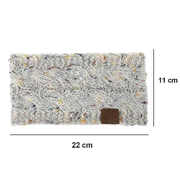 Vintervarmt pannband för kvinnor, fluffigt fleecefodrat, tjockt kabelstickat omslag (2-pack), håraccessoarer, vinterdamernas prickiga garn, ullstickat pannband, höst