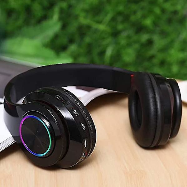Bluetooth 5.0 Hovedtelefoner Gaming Støjreducerende LED Lys