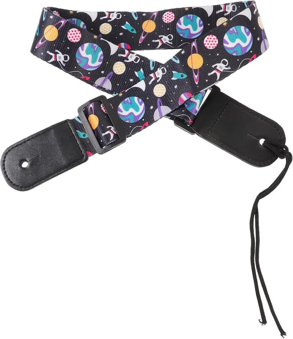 Justerbar Ukulele-rem Axelbälte i polyester med mönstrad design