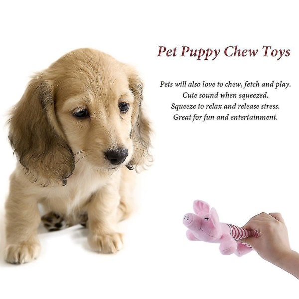 Pet Puppy Chew Squeaky Plush 3 Animal Shapes Gift
