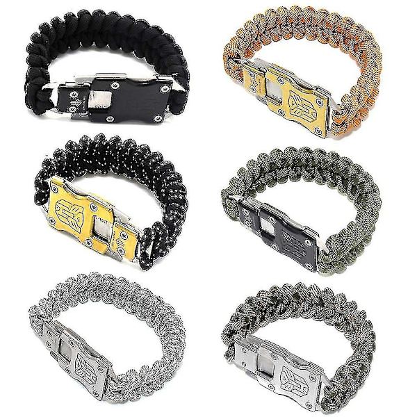 Överlevnadsarmband för utomhusbruk - Klippverktyg, Rep, Multifunktionell, Livräddande, Självförsvar digital camouflage 22cm