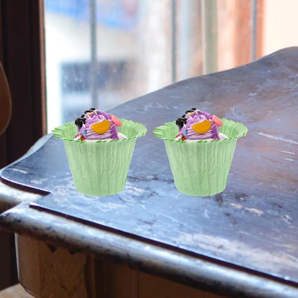 50 st muffinsformar muffinsformar pappersbakformar grön enkel design