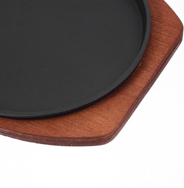 Støpejerns grillpanne 19 cm Nonstick Rund Komfyrtopp Grillplate