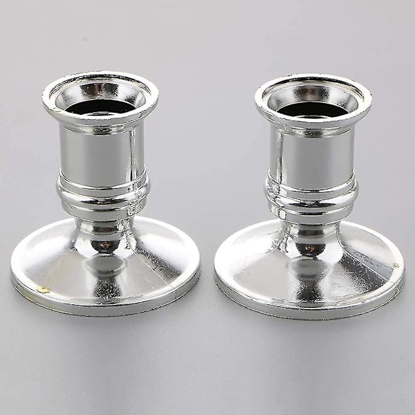 2 stycken ljusstakar ljusstake ljusstakebas bröllopsdekoration - silver present