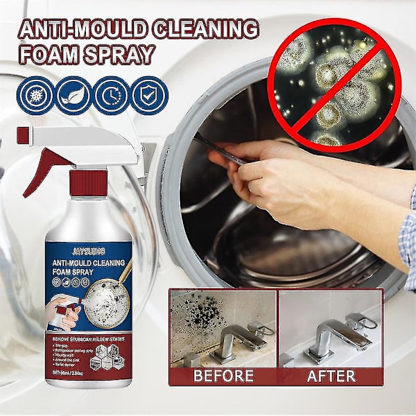 2x Anti-mögelspray, Mögelrengöring Anti-mögel Rengöringsfoam, Kraftfull Multi-purpose Foamrengörare, Tar Bort Fläckar Foam Badrum