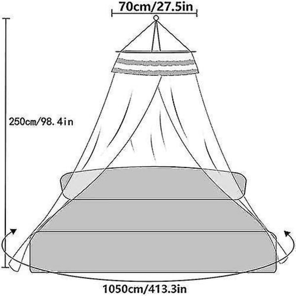 Myggnät för Resor och Hem, Universal Vit Kupol Sängtält