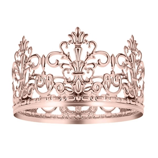 Cake Topper Realistisk utseende Rustsikker metall Crown Cake Topper Royal tema babydusj dekorasjon til hjemmet Rose Gold L