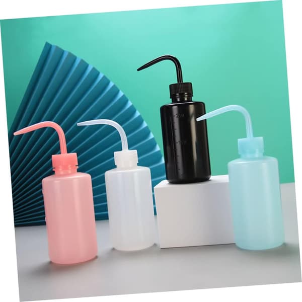 Sköljflaskor för ögonfransförlängning 4st 250ml Plastklämflaskor med armbågsspets