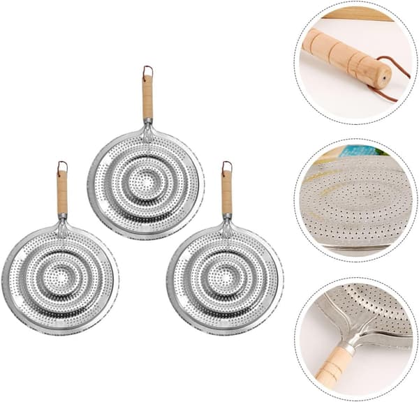 Varmeisolerende gryteunderlag 3 stk 21 cm trehåndtak anti-skli puter