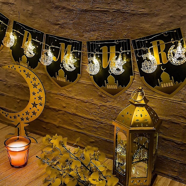 Solcelled Ramadan Dekorstrenglys Stjerne Måne Slott 8 Moduser