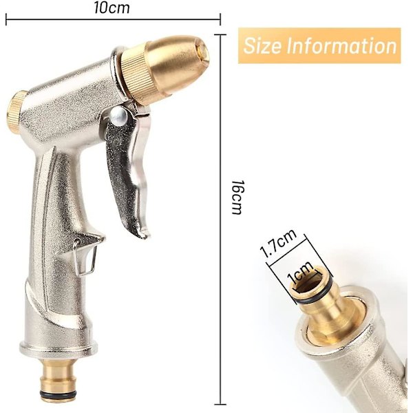 Haveslange Sprøjtepistol Haveslange Sprøjtepistol Metal, Haveslange Sprøjtepistol Højtryk, Mønstre Metal Vandpistol Have Til Bilvask Rengøring, Have Græs Vand