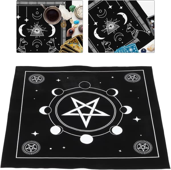 Tarotduk för spådom Sammet Tarotkortmatta med Måne- och Stjärndesign