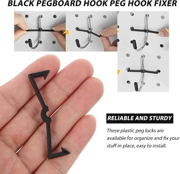 120 st Pegboard Hook Locks Plast Peg Hook Fixer Display Organizer Retainer Clips f