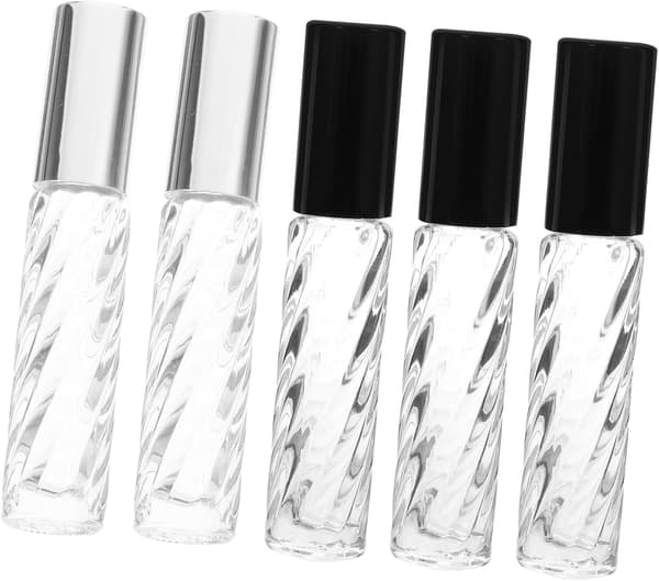 5 st 5 ml tomma glasflaskor med roll-on för eteriska oljor och parfym