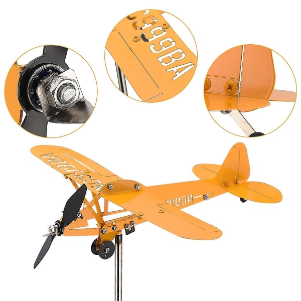 Udendørs metal flyvemaskine Weathervane Wind Spinner Indikator