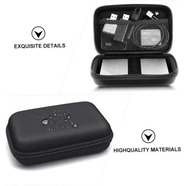Eva Digital Produktförvaringsväska Robust USB-kabelorganisatör Mobil Diskfodral Svart 14x10x4cm 2st/förpackning
