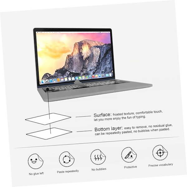 Tangentbordsdekaler för bärbara datorer 10 st Universal Datorskydd Flerspråkig Layout Lätt att Applicera Rengör Tangentbordet