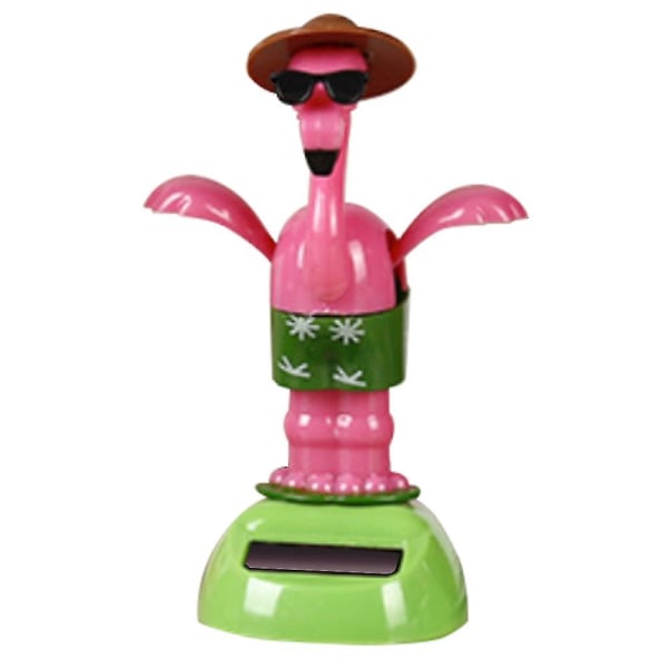 Sinknap Creative Plast Solenergi Flamingo Bil Ornament Flip Klaff Pot Swing Barneleke