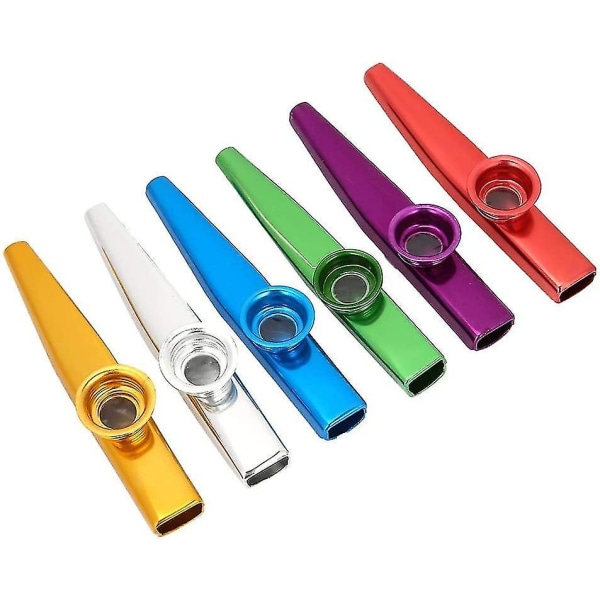 6 stk bærbar Kazoo, holdbar aluminiumslegering Kazoo fløjtemundorgel Musikinstrument gavelegetøj