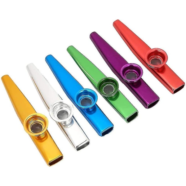 6pcs Portable Kazoo, Durable Aluminum Alloy Kazoo Flute Mouth Organ Music Instrument Gift Toy