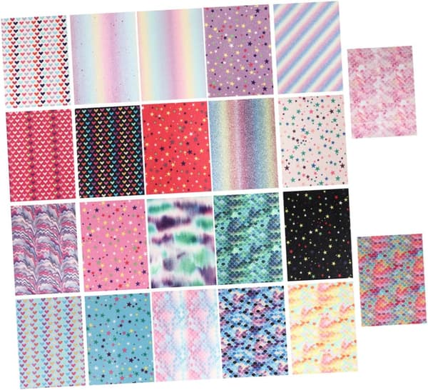 Regnbuegradient skinnstoff glittermateriale for DIY-veske smykkedekorasjon