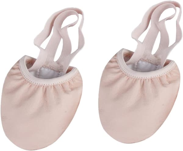 2 par åndbare halve dansesko med elastikbånd til kvinder, ballet og tåbeskyttelse