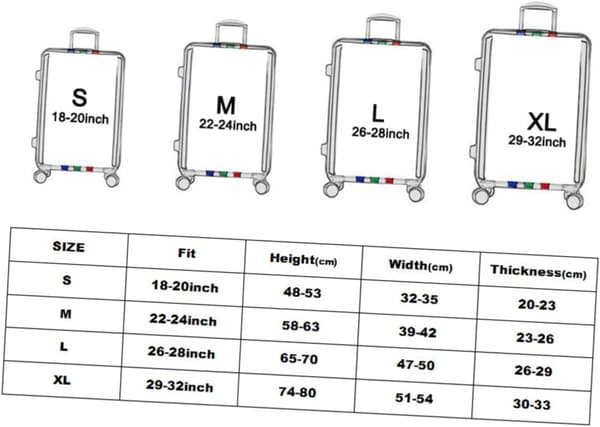 Verdenskart Trillekofferttrekk Bagasjebeskytter Elastisk Polyester Spandex Kofferttrekk