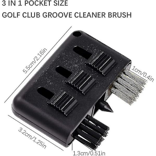 Golfkølle Rensningsbørste Rille Rengøringsværktøj Lommestørrelse Plastik Sæt, 3 stk. Rille Rengøringsværktøj