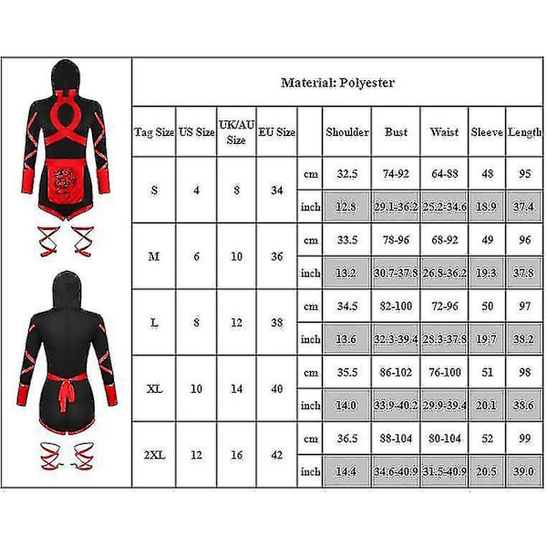 Sæt Kvinder Romper Fancy Up Kostume 2XL