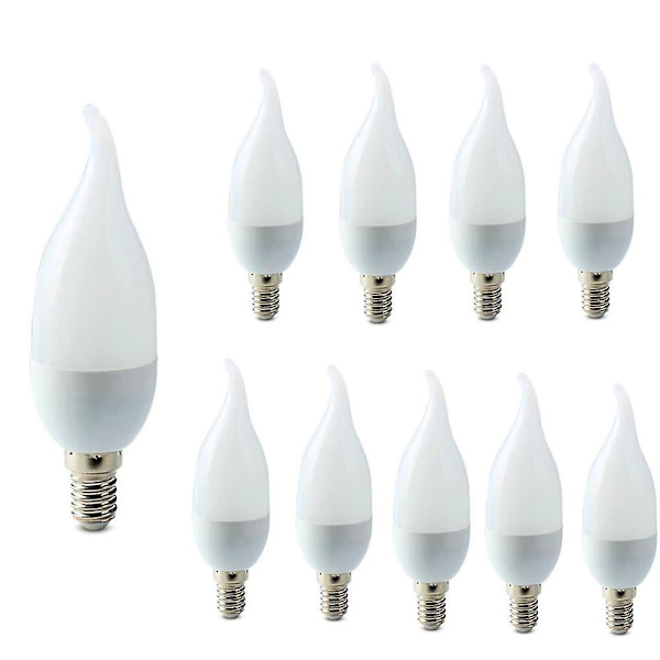 10 stk E14 3W LED Lyspære Stearinlys Lyskrone