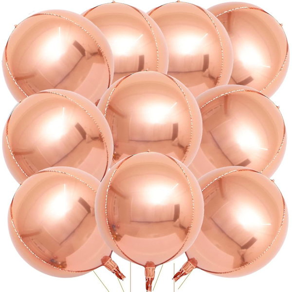 22\" Ulottuvuus Mylar-ilmapallot 4d Jättimäinen Pyöreä Foliopallot (kulta) 10 Kpl