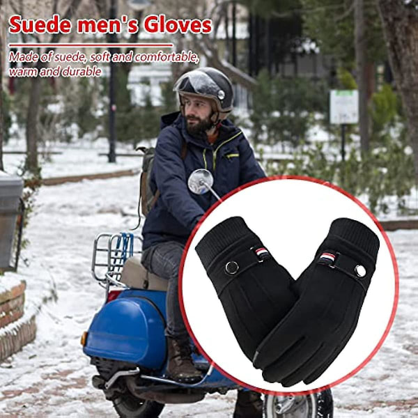 Vintertermohandskar för Män och Kvinnor, Anti-Halk Suede Fleece Touchscreen Handskar