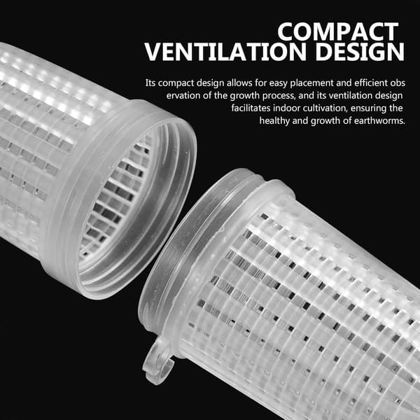 10 stk. hvit plast regnormboks med gjenget lokk, ventilerende