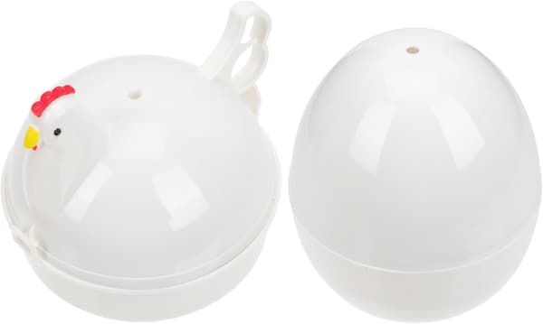2 stk. eggdamper damp egg-enhet mikrobølgeovn tidsbesparende kompakt lettvektsdesign