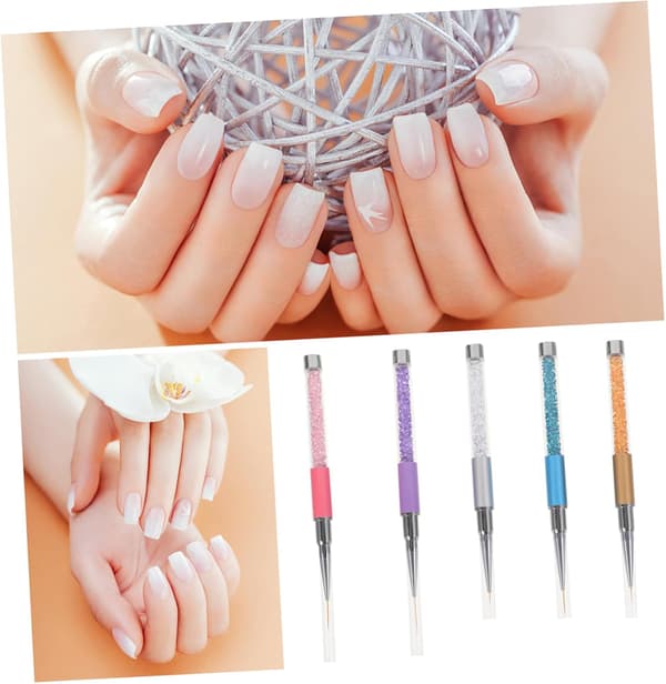 5 st nagelkonstfoderpenna för manikyr DIY-målning Linerborste Diamantspets för nagelkonstritning och målning