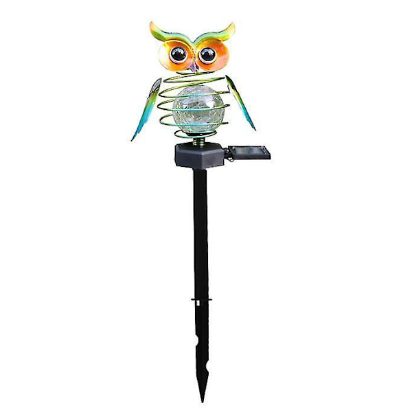 Solcelled Ugle Have LED Pællampe Landskab Græsplæne Dekoration