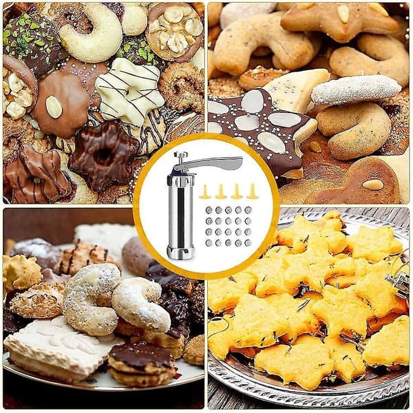 Kakeformer Cookie Press Gun Kit DIY Kjeksdekor