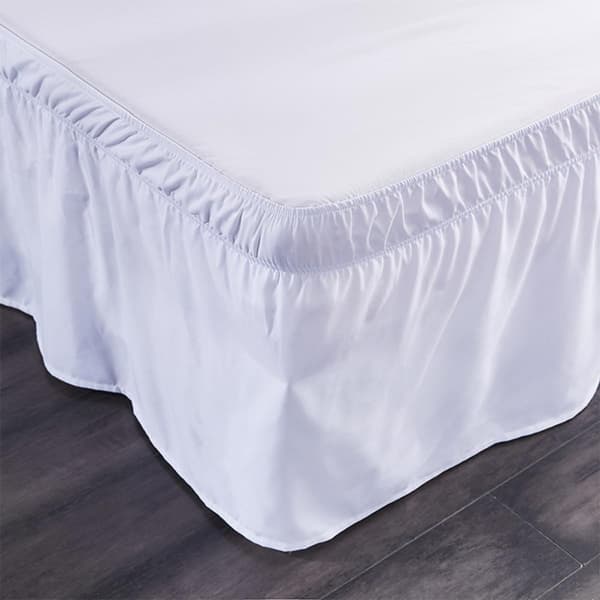Bouffancy Vit Polyester Sängkappa Dubbelsäng Volang Monterad Valans 100x200+40cm