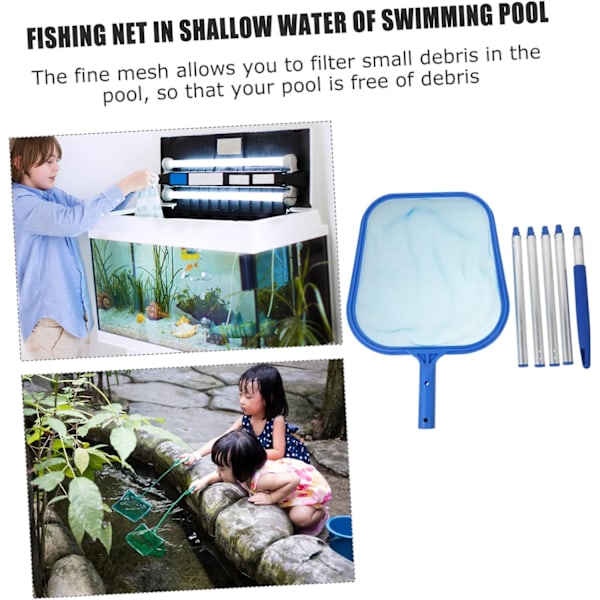 Rod Scoop Net 120cm Svømmebasseng Rengjøringsnett Grunne Vann Dam Fontene Akvarium Nett