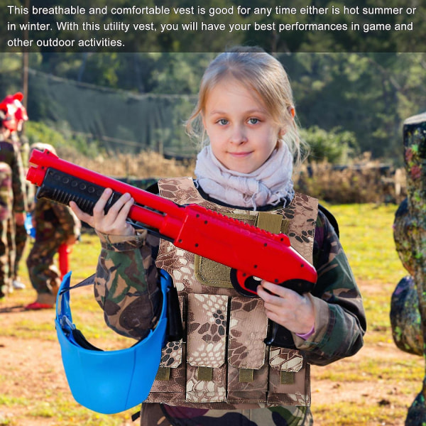 Barnas taktiske vest Camouflage Combat Vest CS-utstyr
