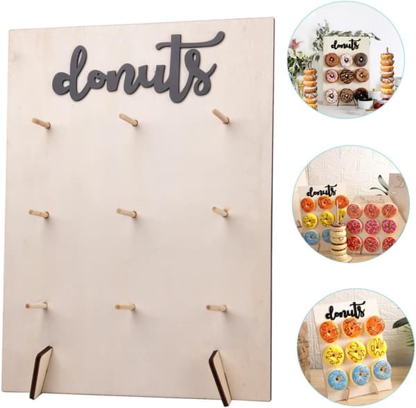 2 sæt Donut Display Stand Board Sticks til bryllupper og fester Stabil Dessertholder