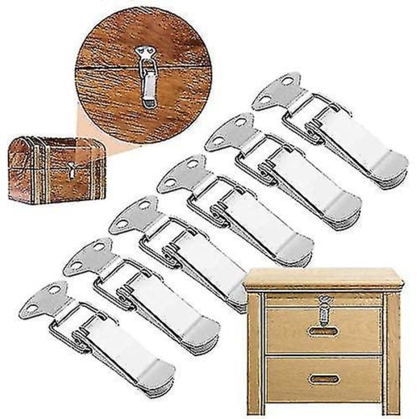 Rostfritt Stål Spänne, Med Haken För Att Förhindra Rost, Lämplig För Skåp, Lådor, Lådor (10 Stycken)