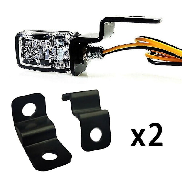 Mini Motorcykel LED Mini Blinkers Aluminium Legering Fäste (svart) 2st)