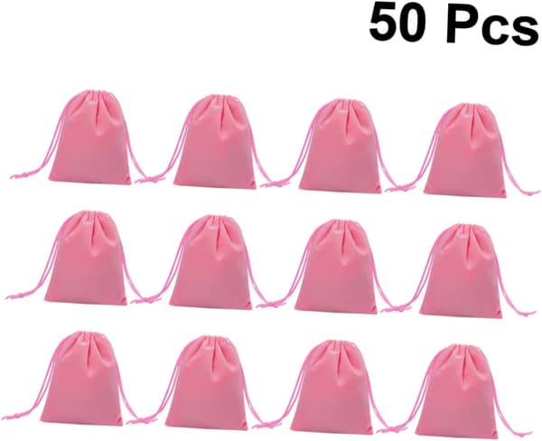 50 stk. plys snørepose til smykkeopbevaring, luksus bryllupspakkepose til makeuprejser