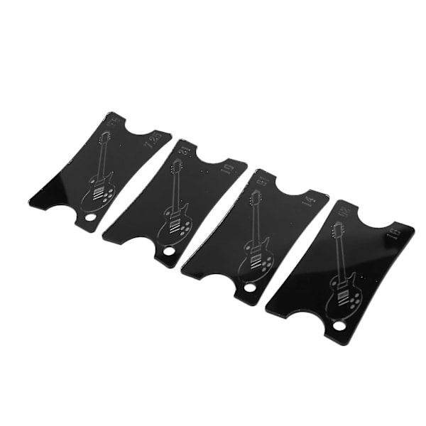 4-pakks Akryl Gitar Notched Radius Måler Fingerbrett Gitarlinjal Fretboard Måleverktøy For Ak