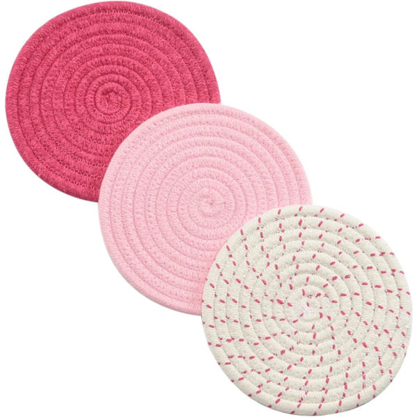 Köksgrytunderlägg Set Trivet Set 100% Ren Bomulls Trådväv Varma Grytunderlägg Set (set Om 3) Snygga Underlägg, Varma Kuddar, Varma Mattor, Skedstöd