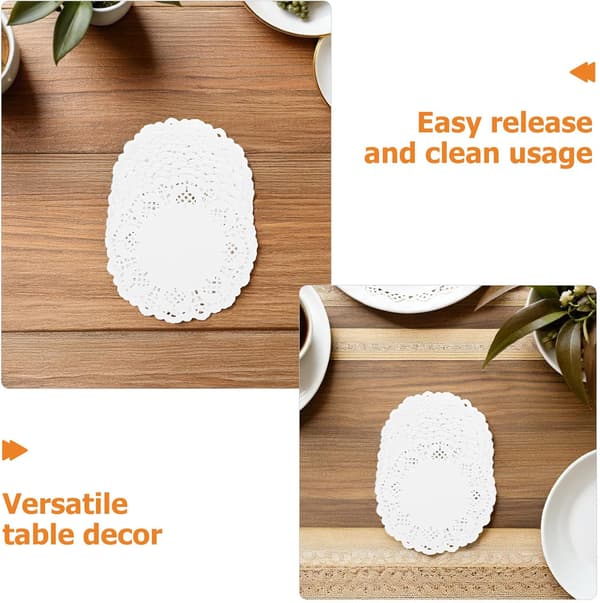 700 stk. runde papirduker for mat med elegant blondedesign, engangs non-stick papirunderlag
