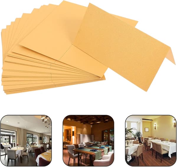 25 st bröllopsnamnskort papper tältkort 4 x 6 tum gyllene chic elegant papper reserverad bordsskylt