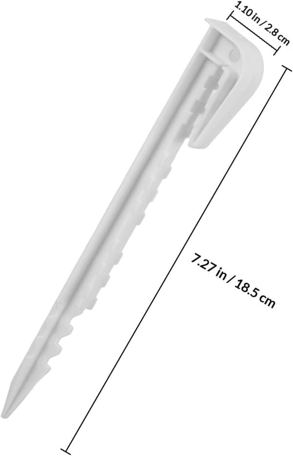 Plastteltplugger 20 stk Hvite Campingteltplugger Robuste Jordplugger